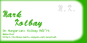 mark kolbay business card